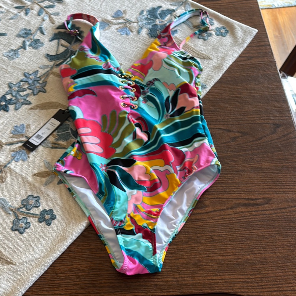 Tropical Multi-Color One-Piece Swim Suit